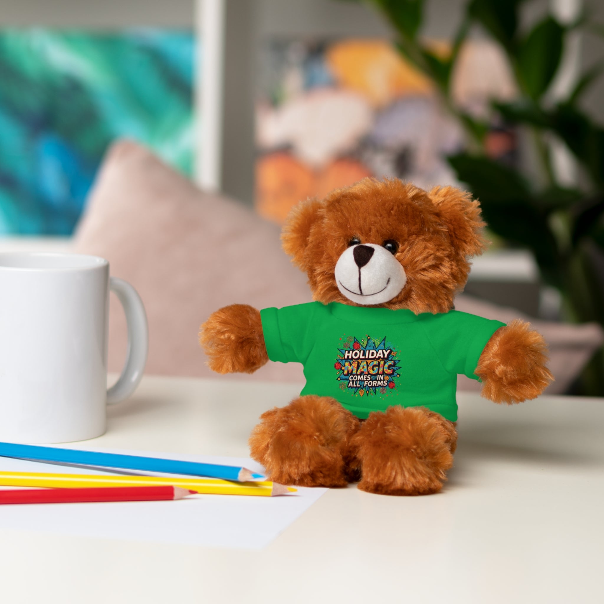 Holiday Magic Bear — Plush Teddy with 'Holiday Magic Comes in All Forms' Tee
