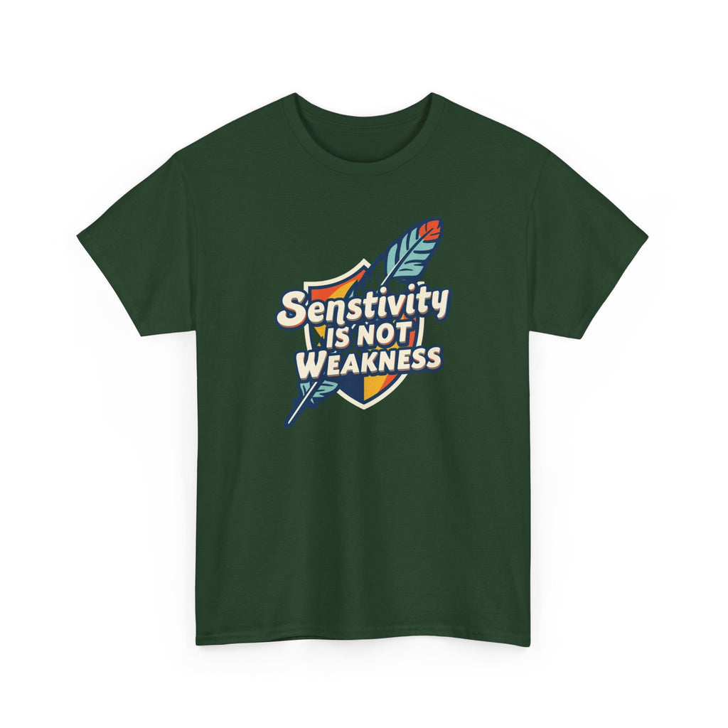 Sensitivity Is Not Weakness T-Shirt — Empathy Feather Graphic Tee