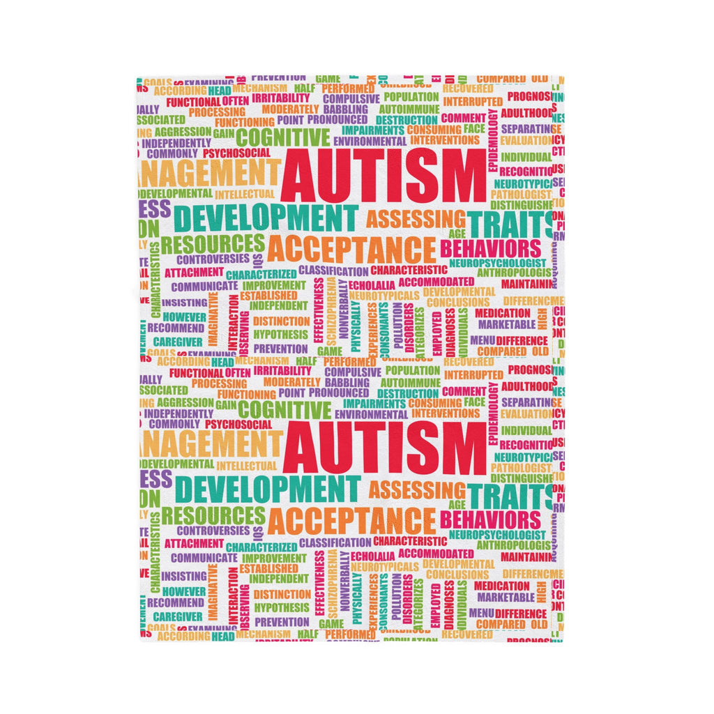 Autism Awareness Word Cloud Velveteen Blanket