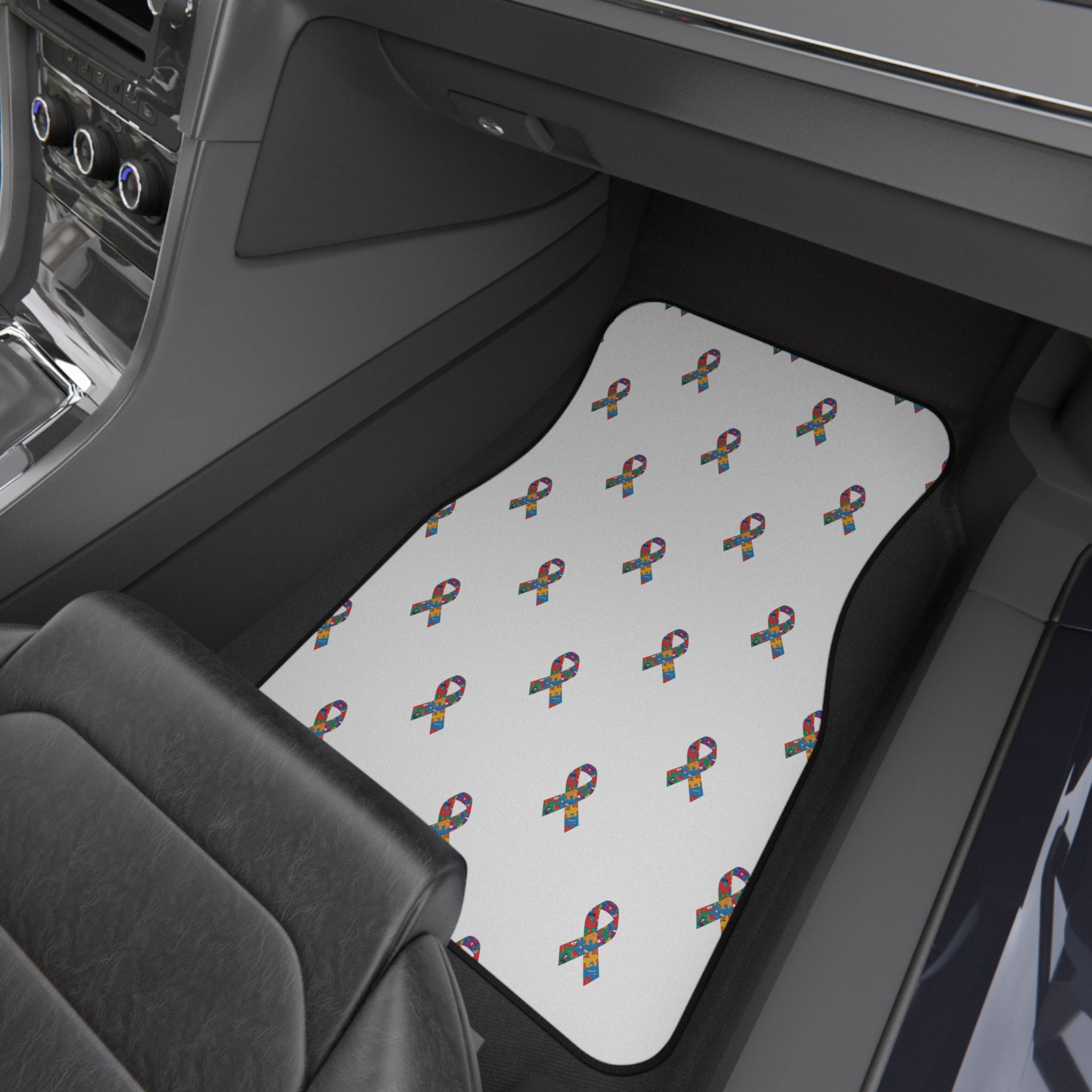 Awareness Ribbon Pattern Car Mats (Set of 4)