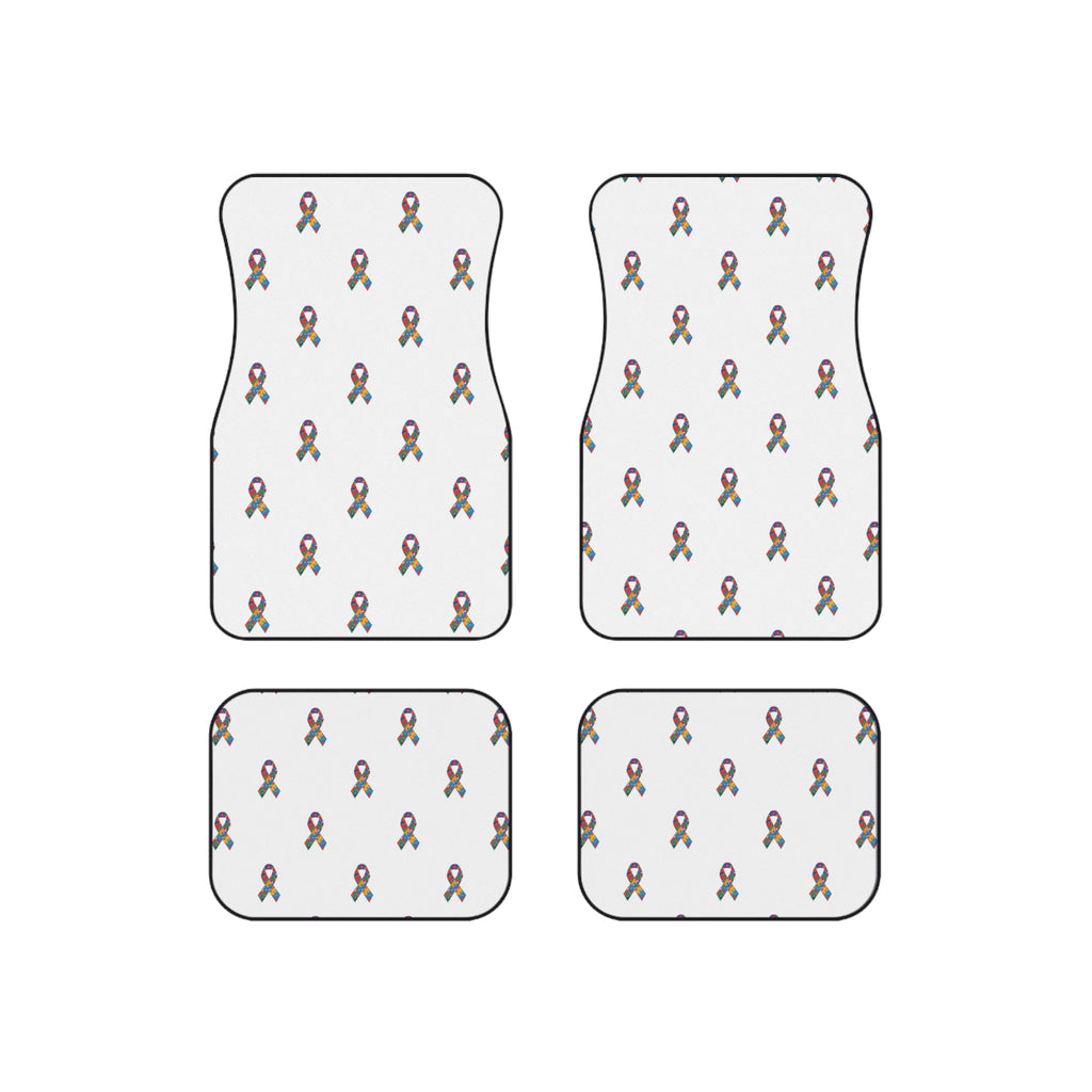 Awareness Ribbon Pattern Car Mats (Set of 4)