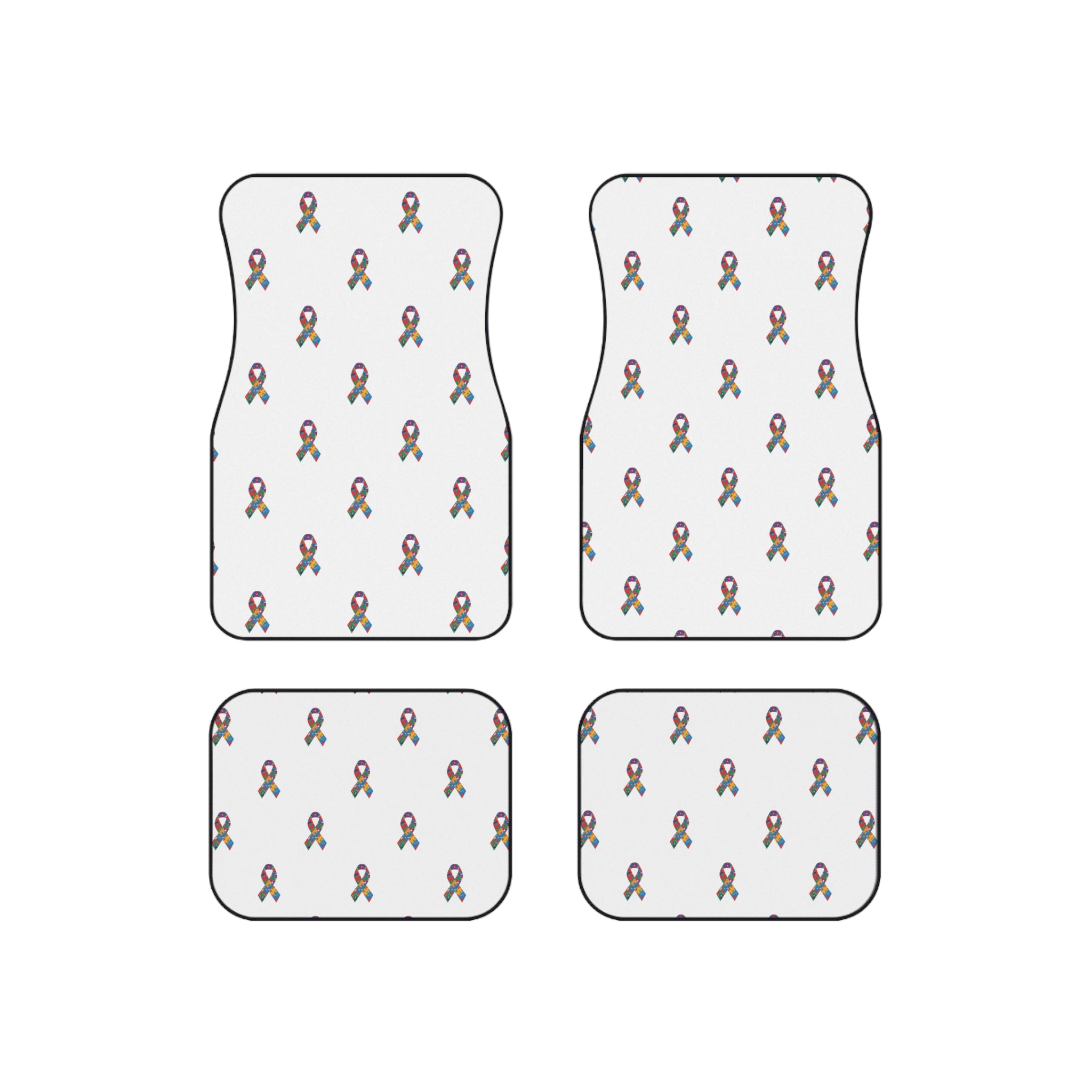 Awareness Ribbon Pattern Car Mats (Set of 4)