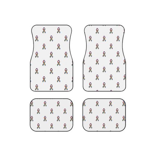 Awareness Ribbon Pattern Car Mats (Set of 4)