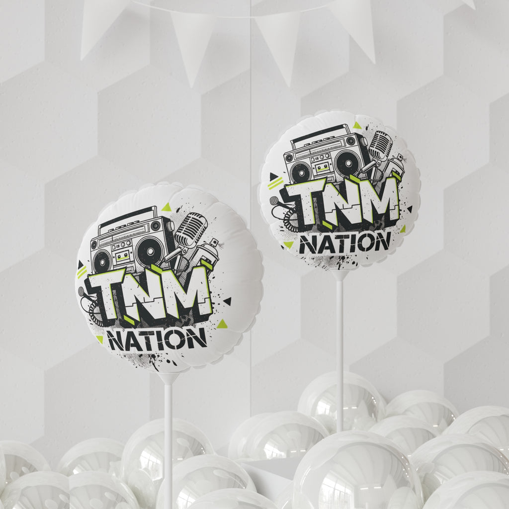TNM Nation 11" Round Foil Balloon – Retro Boombox Party Decor