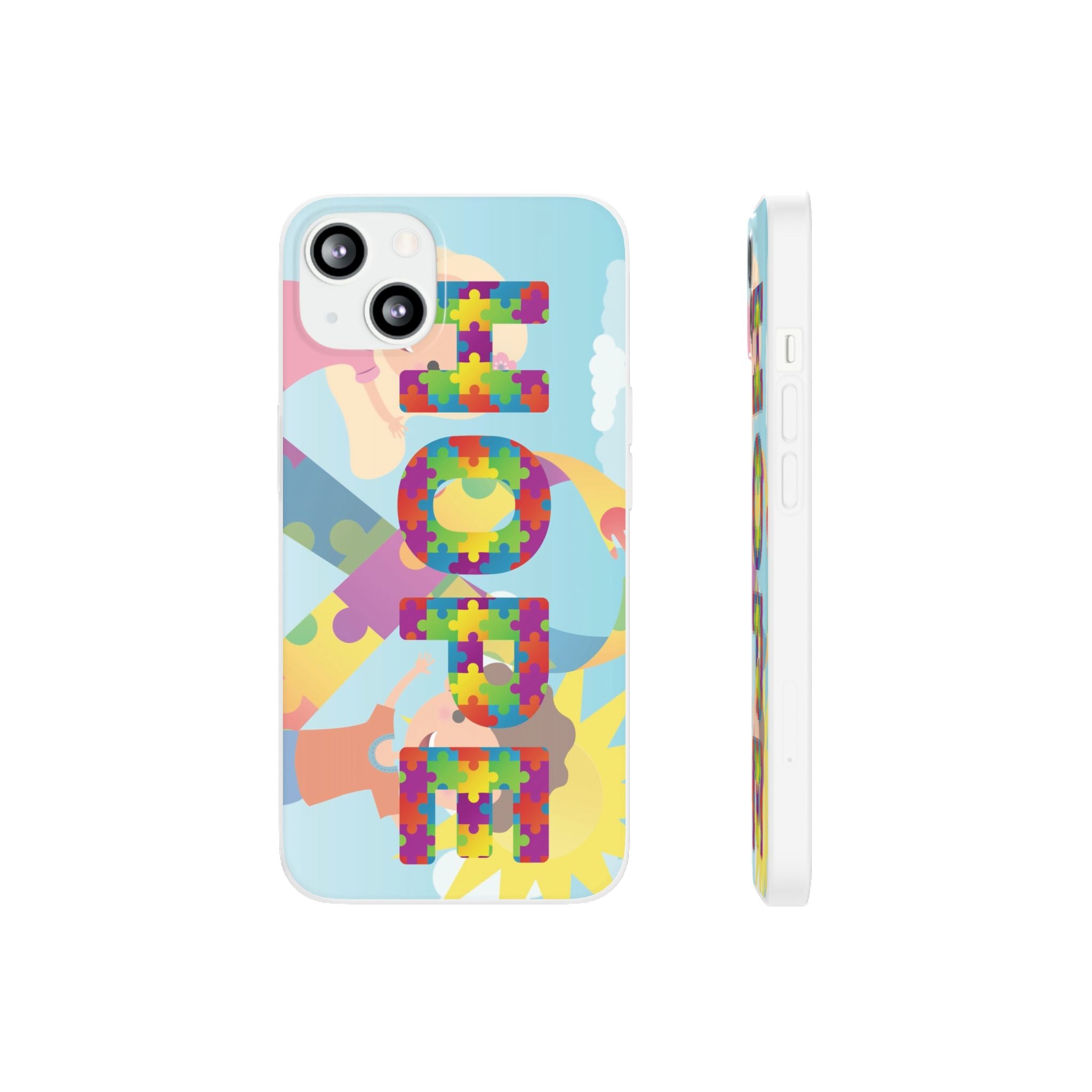 Autism Awareness Phone Case — 'HOPE' Puzzle Heart Flexi Case