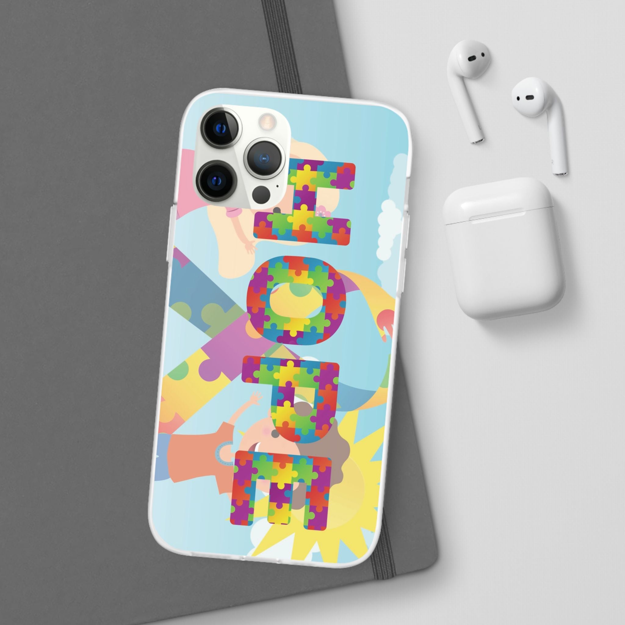 Autism Awareness Phone Case — 'HOPE' Puzzle Heart Flexi Case