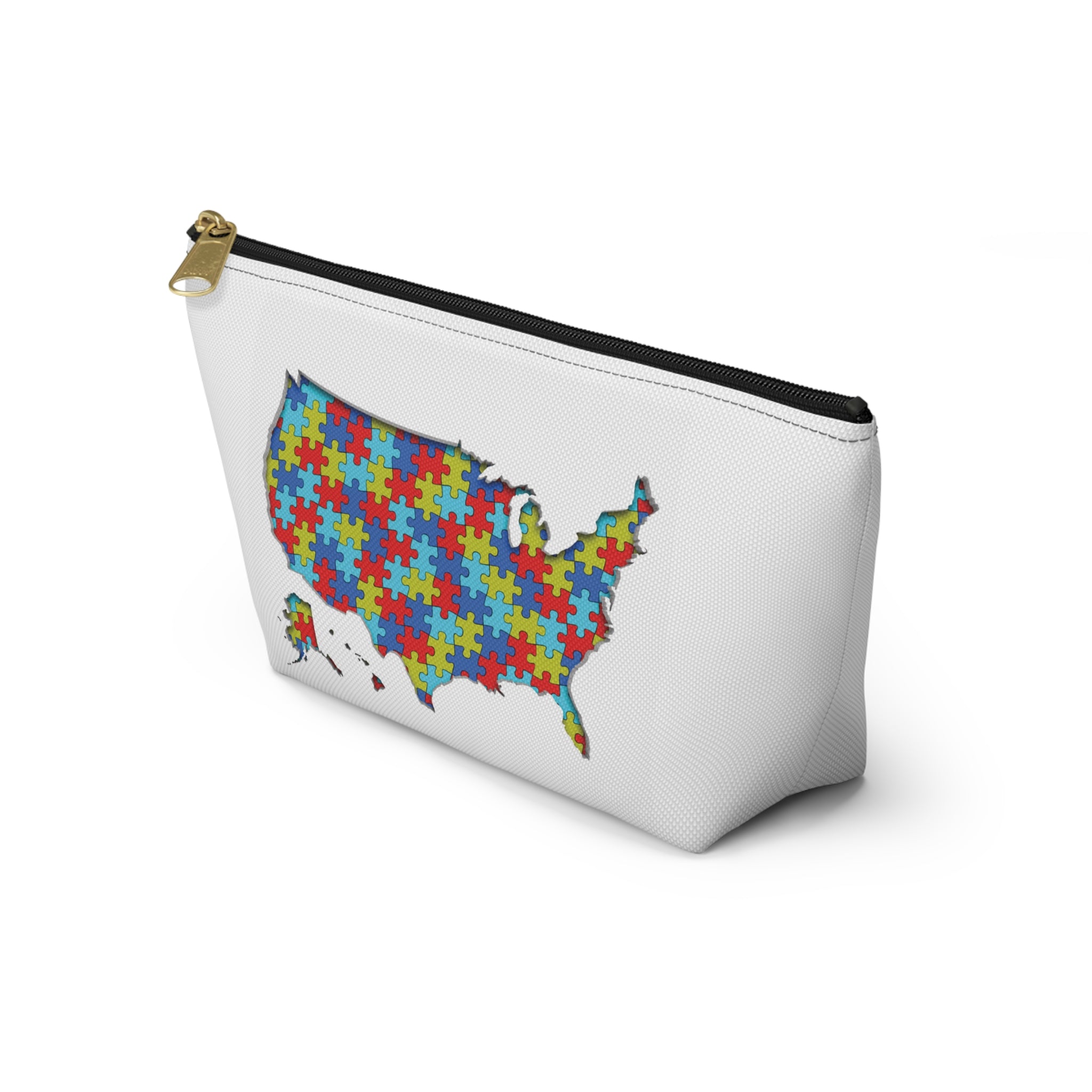Autism Awareness USA Puzzle Map Accessory Pouch