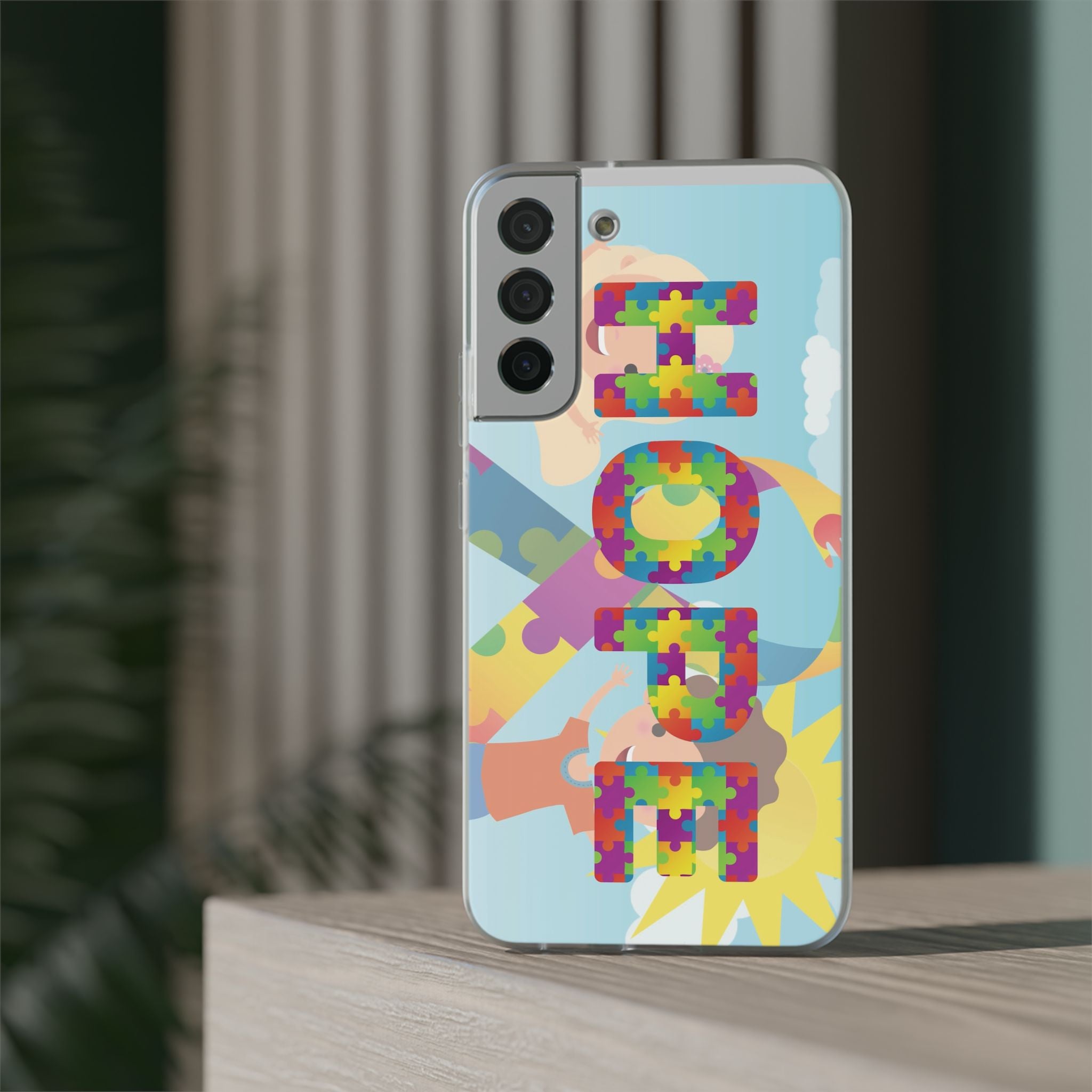 Autism Awareness Phone Case — 'HOPE' Puzzle Heart Flexi Case
