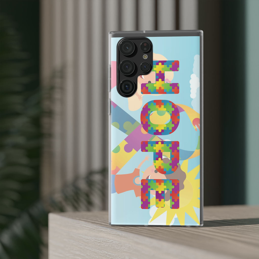 Autism Awareness Phone Case — 'HOPE' Puzzle Heart Flexi Case