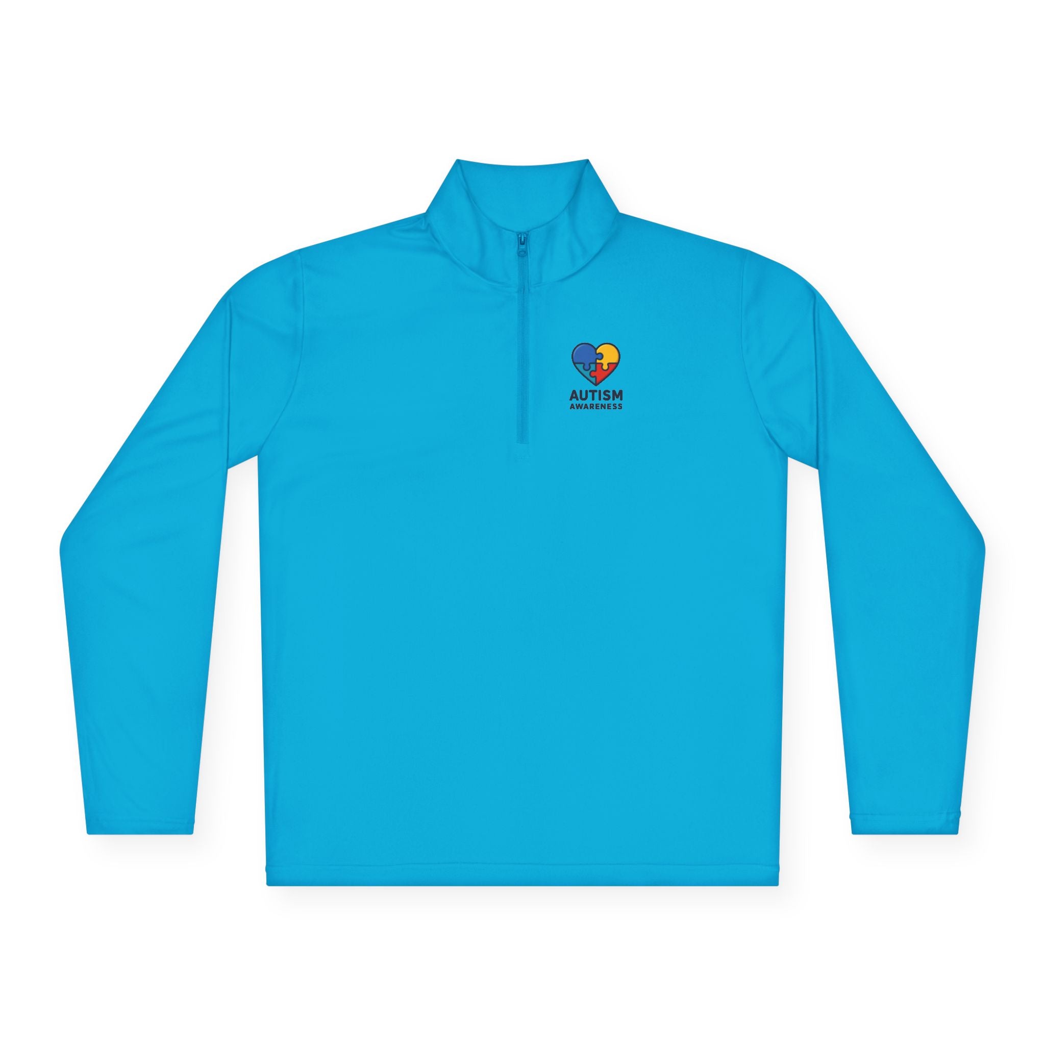 Autism Awareness Quarter-Zip Pullover — Puzzle Heart Logo