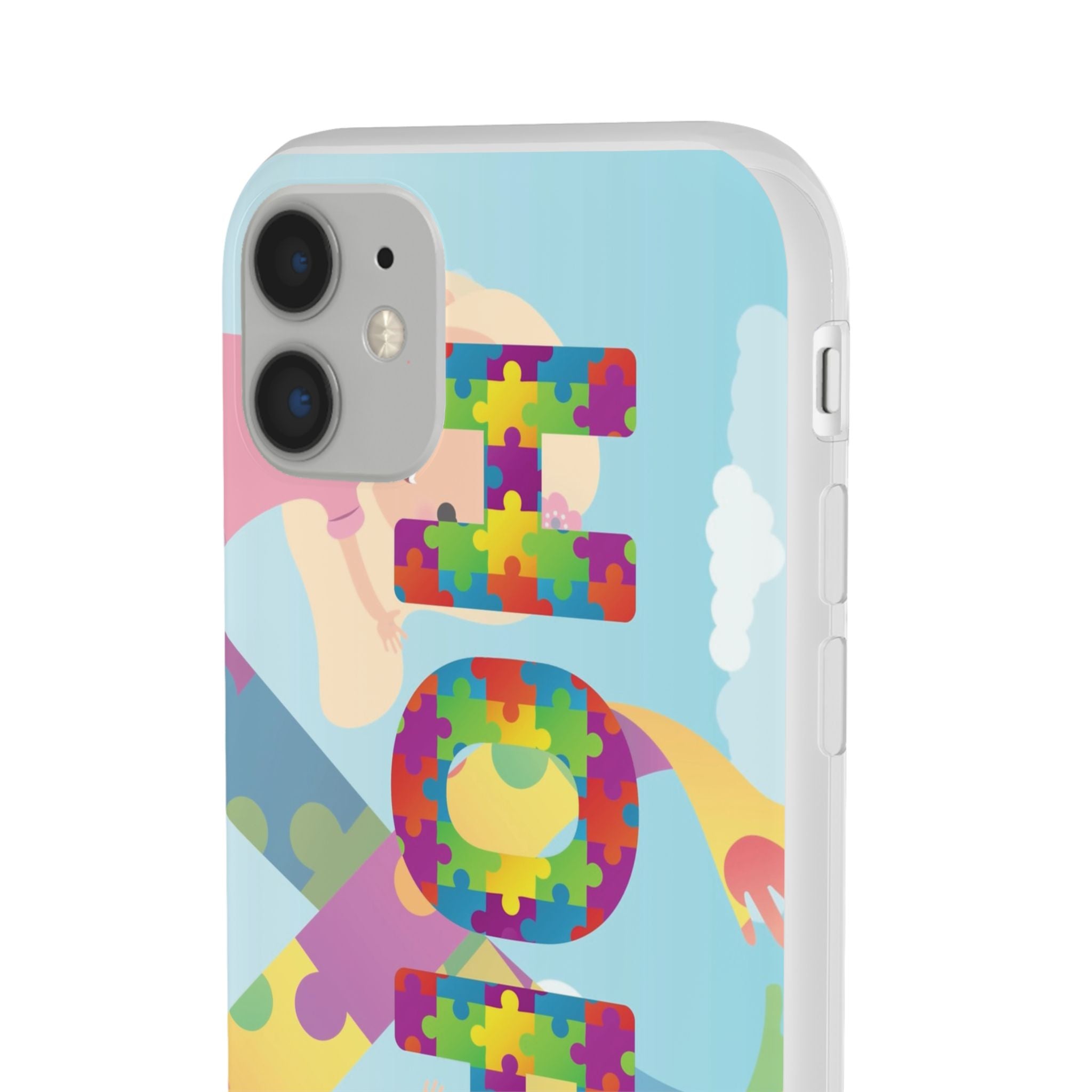 Autism Awareness Phone Case — 'HOPE' Puzzle Heart Flexi Case