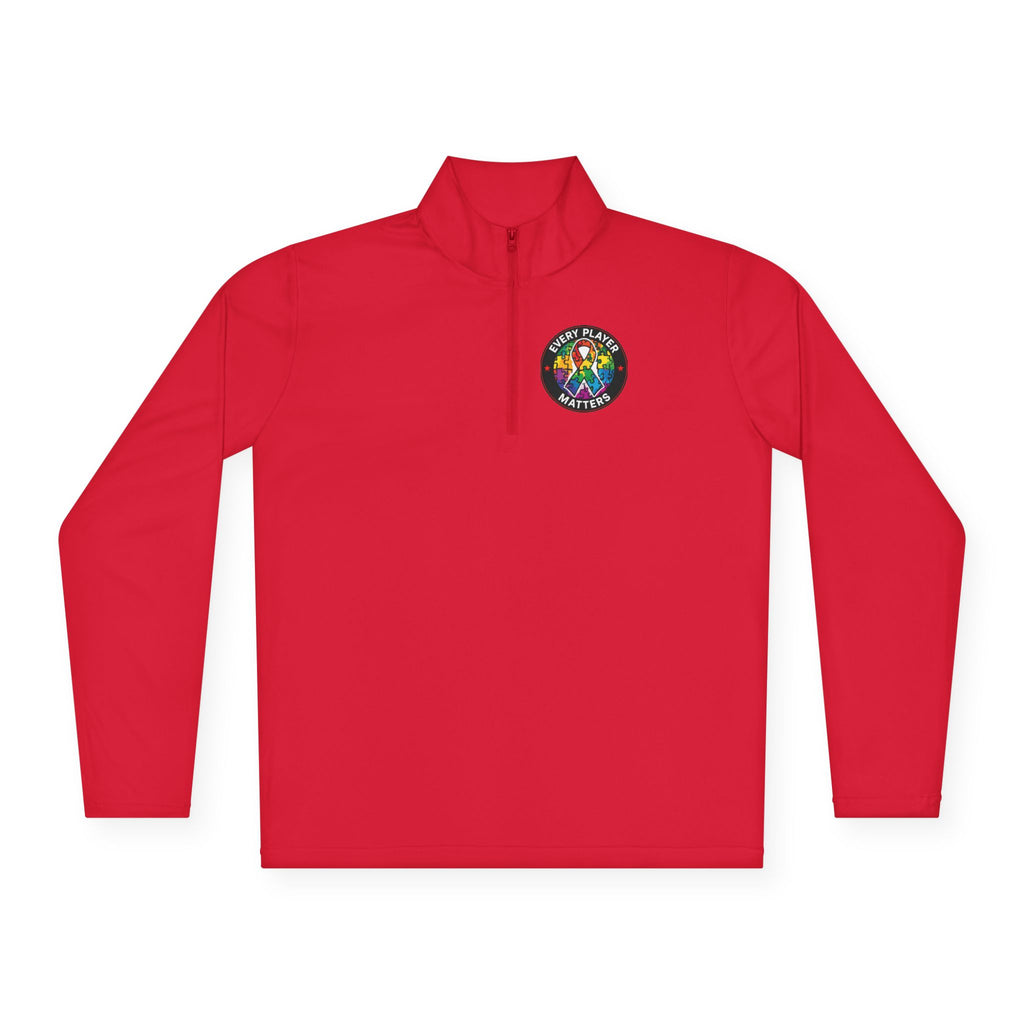 Quarter-Zip Pullover • Colorful Geometric Mushroom Logo — Psychedelic Nature Vibe