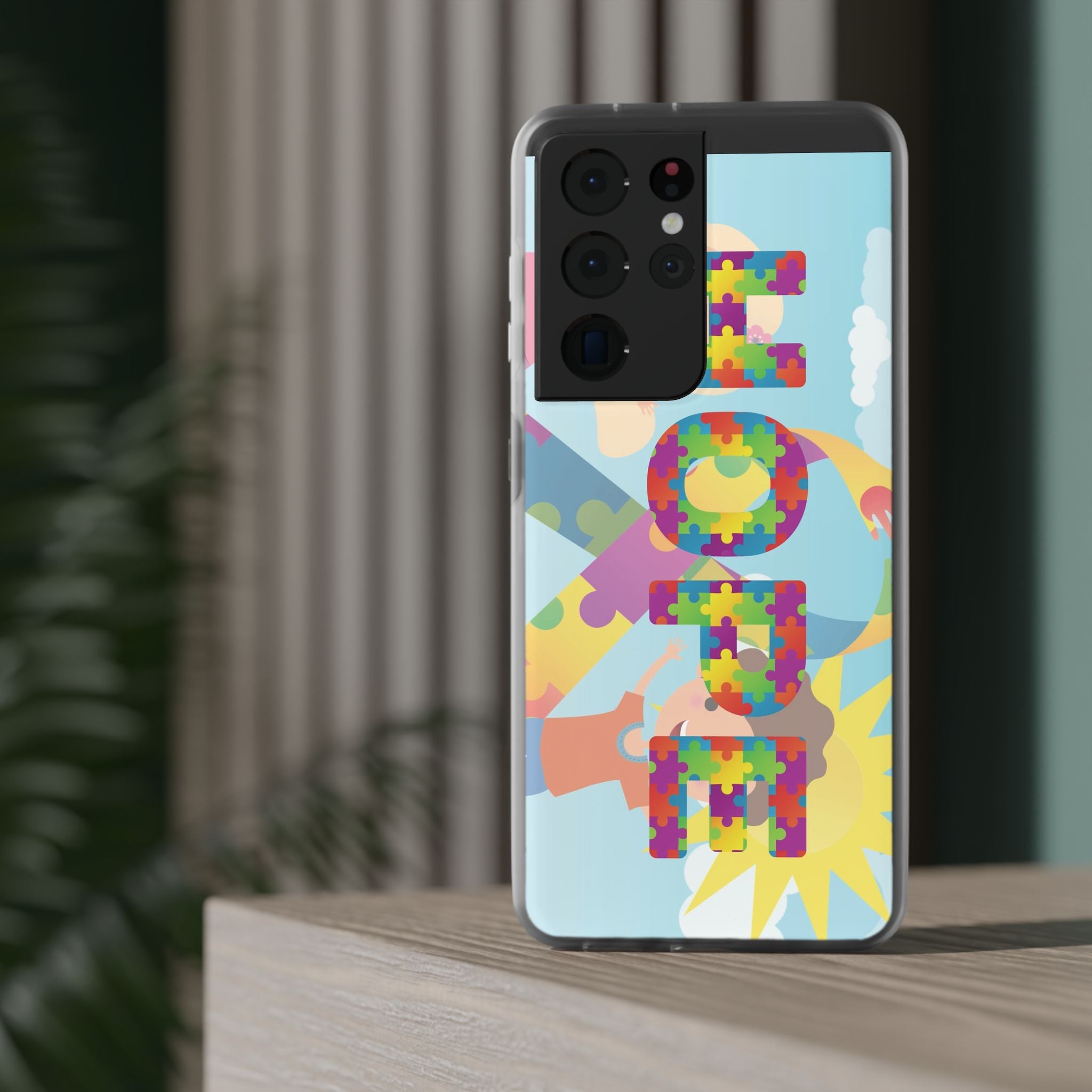 Autism Awareness Phone Case — 'HOPE' Puzzle Heart Flexi Case