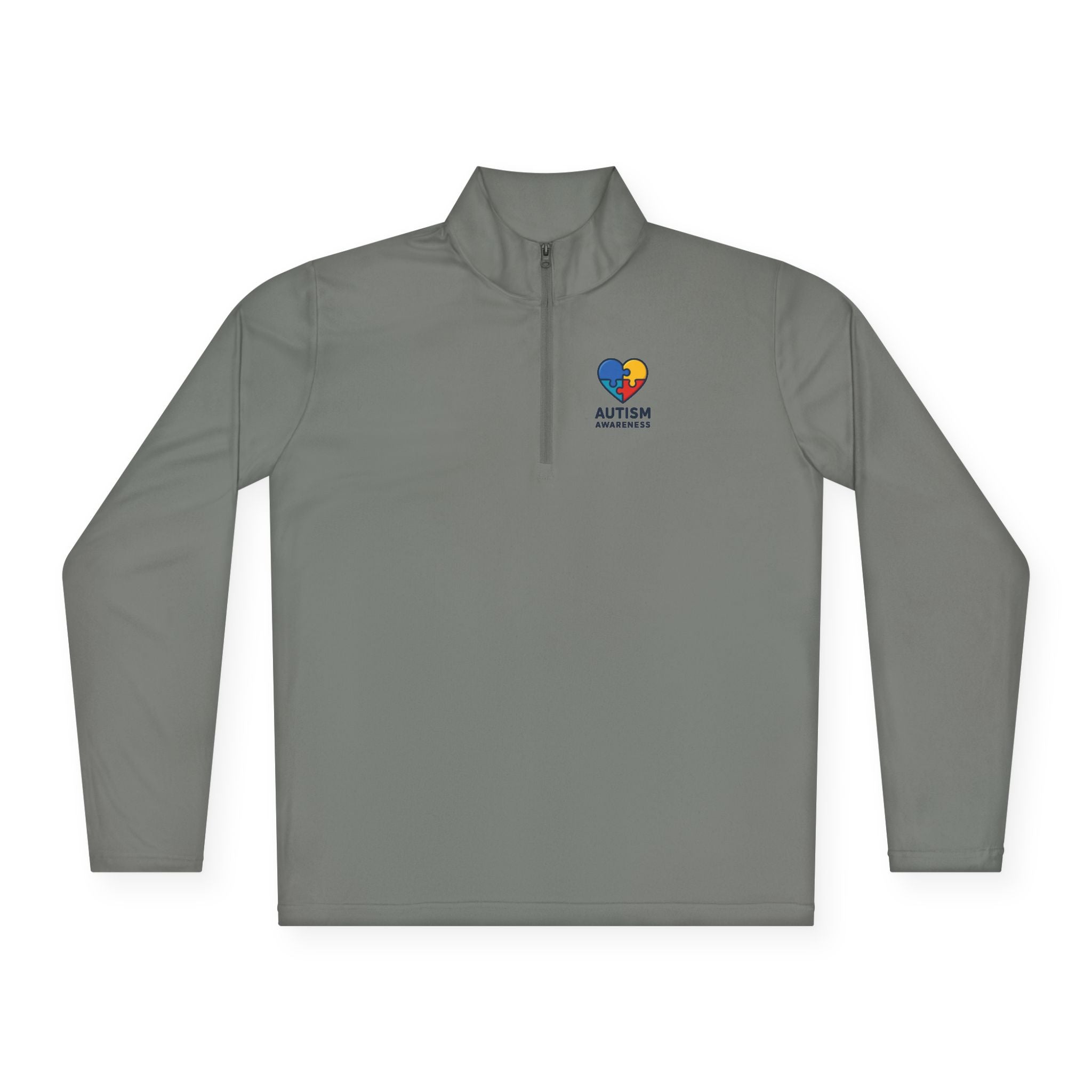 Autism Awareness Quarter-Zip Pullover — Puzzle Heart Logo