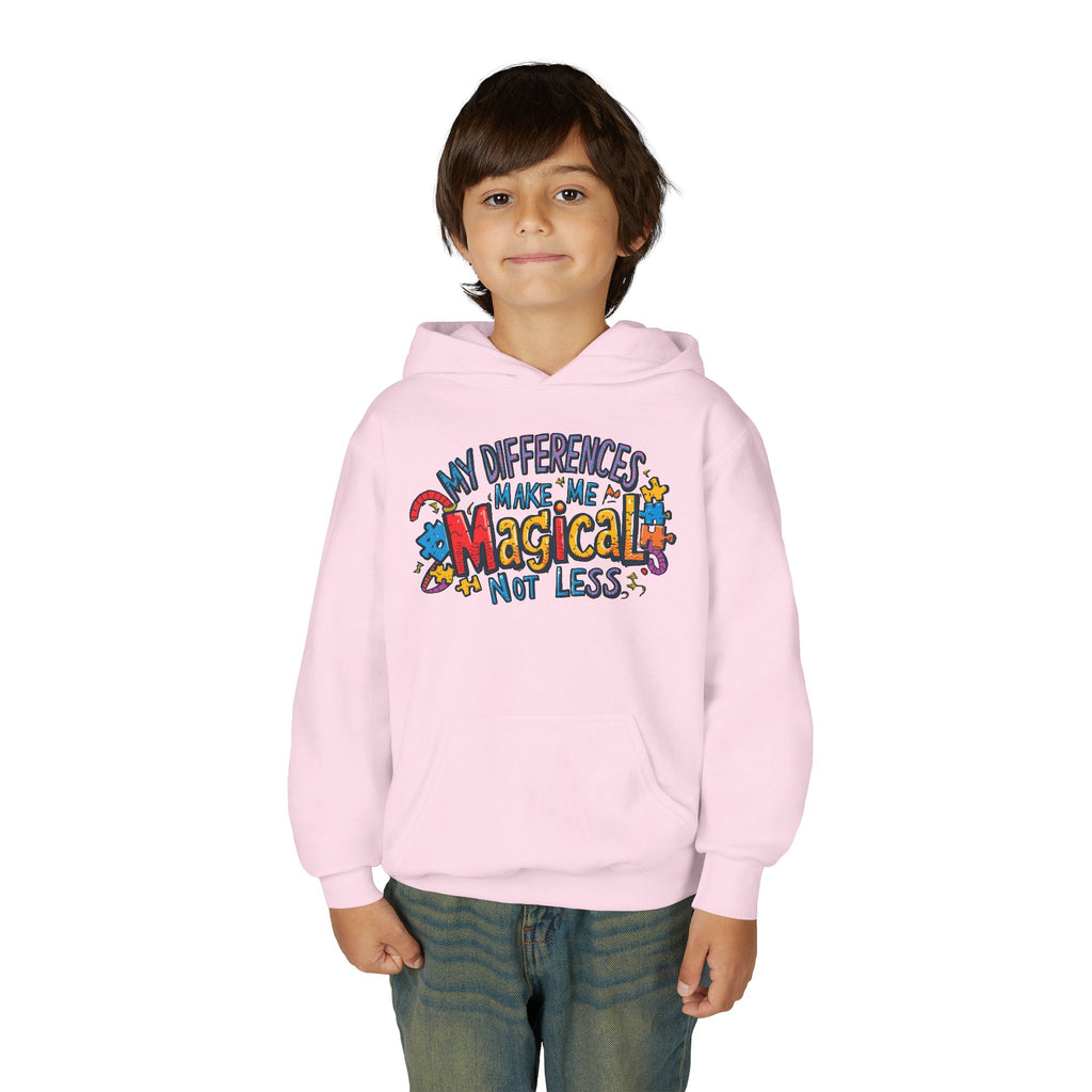 Youth Hoodie - "My Differences Make Me Magical Not Less" Positive Autism Awareness Pullover