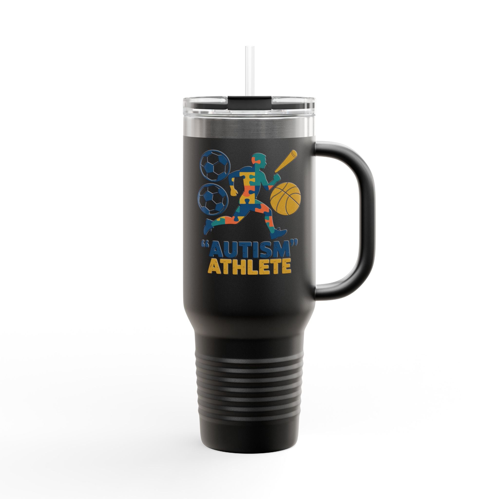 Autism Athlete 40oz Insulated Travel Mug — Sports Awareness Tumbler
