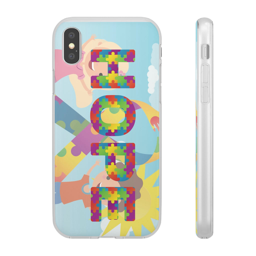 Autism Awareness Phone Case — 'HOPE' Puzzle Heart Flexi Case